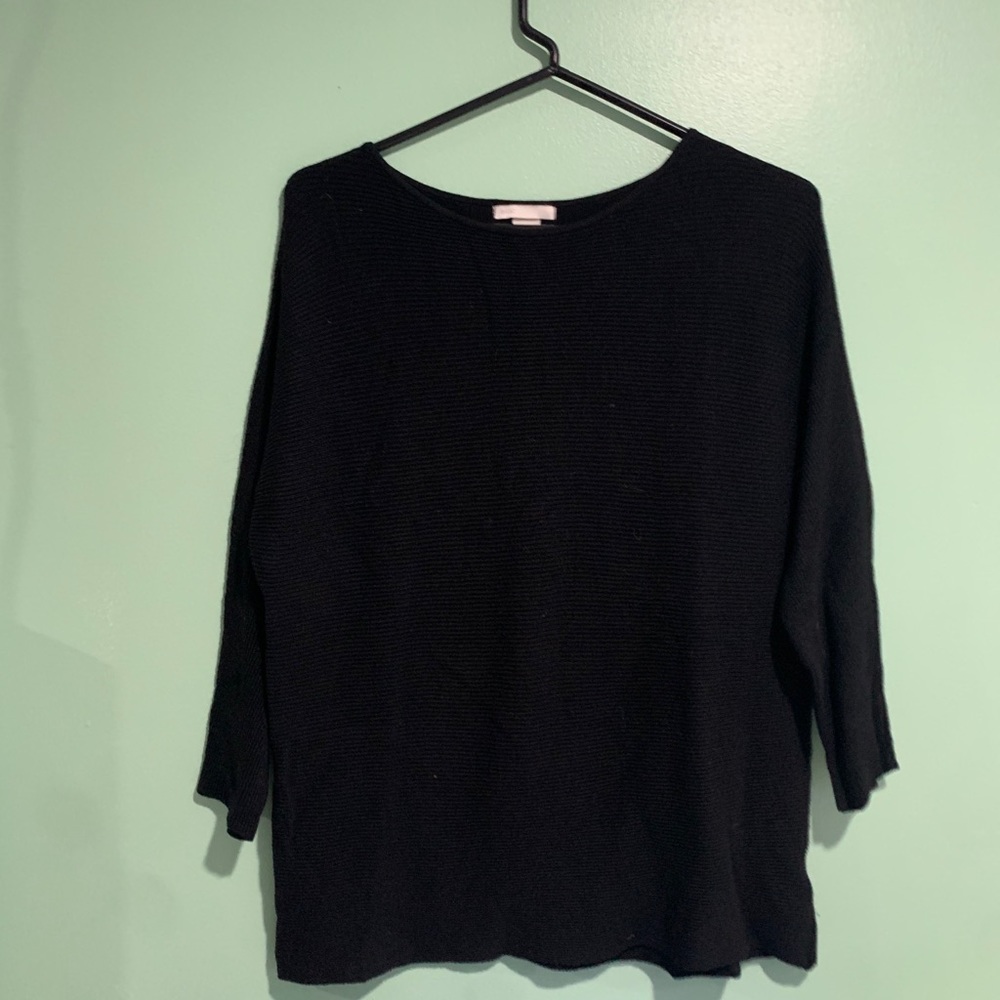Black Boatneck Knit Sweater